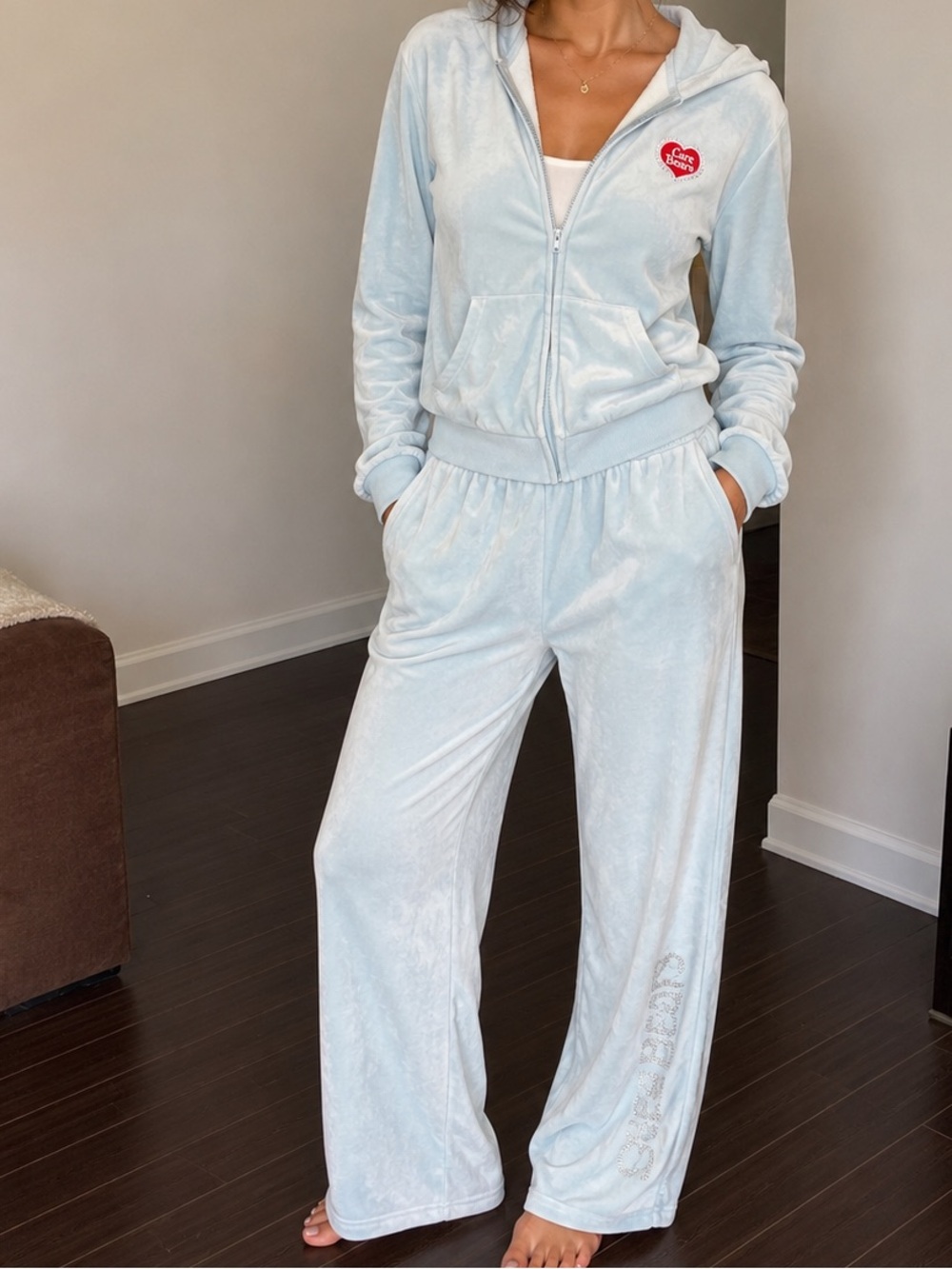 Care Bears Light Blue Pajama Set with Heart Patch